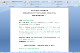 Roczne sprawozdanie nauczyciela przedszkola z pracy dydaktyczno-wychowawczo-opiekuńczej
