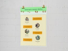 Plansze edukacyjne. Gatunki zwierząt, roślin i grzybów występujących lokalnie.