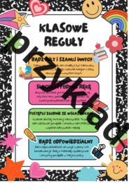 Plakat pt. "Klasowe reguły"