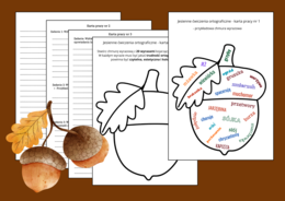 🍁JESIENNE ĆWICZENIA ORTOGRAFICZNE I REDAKCYJNE 🍂 - Chmura wyrazowa o jesieni – kreatywne zadania językowe dla uczniów - karty pracy - klasy 4-8 - JESIEŃ - ortografia