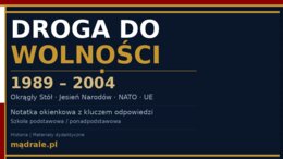 Notatka okienkowa „Droga do wolności 1989–2004” + klucz odpowiedzi