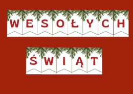 WESOŁYCH ŚWIĄT - Boże Narodzenie – GIRLANDA – biblioteka – świetlica – przedszkole – gazetka – wersja 1