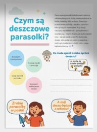 Deszczowe parasolki z papieru, sznurka i patyczków