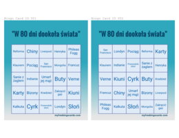W 80 dni dookoła świata. Gra bingo