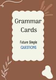 Future Simple/ Pytania/ Karty do mówienia/ Mówienie/ Speaking/ Konwersacje/ Klasy 4-8/ Klasy 4-6/ Klasy 6-8/ SP/ Warm-up/ Rozgrzewka/ Speaking cards/ Gramatyka/ Grammar/ Speaking cards grammar/ Grammar cards/ E8