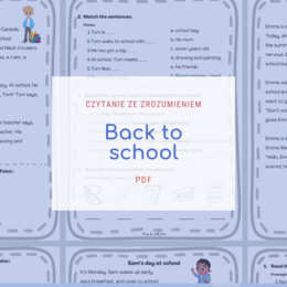 Czytanie ze zrozumieniem | Back to School | Zadania dodatkowe