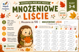 Mnożeniowe liście – jesienna karta pracy | Mnożenie do 100 | Klasy 3–4 🍂🍁