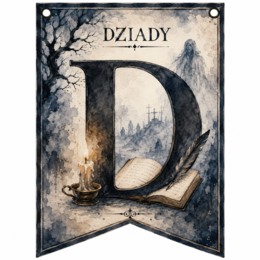 Baner z napisem Dziady