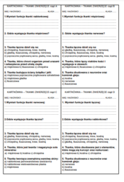 TKANKI ZWIERZĘCE - KARTKÓWKA