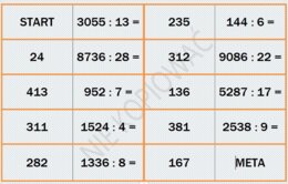 Domino - Dzielenie pisemne przez liczbę jednocyfrową/wielocyfrową - Praca w grupie