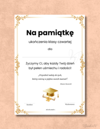 Wklejki do książek na zakończenie roku - klasa 4