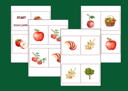 🍎 Dzień Jabłka – DOMINO podłogowe (28 szt.) 🍎 – biblioteka – świetlica – przedszkole - JESIEŃ