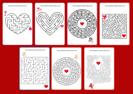 WALENTYNKI – biblioteka – świetlica – przedszkole – labirynty – labirynt – 14 wersji