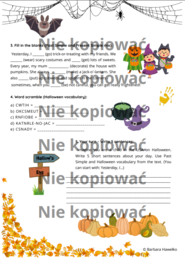 Czytanka Karta Pracy "Halloween - A Spooky Tradition" A2