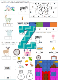 Poznajemy literę Z zadania dla zerówki i przedszkola