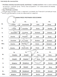 Przypadkowy pociąg- odmiana rzeczownika i przymiotnika przez przypadki.