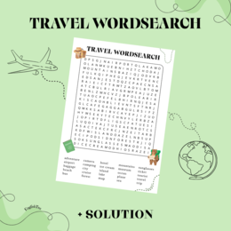Travel Wordsearch + Solution