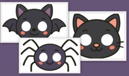 Maski na dzień dyni / halloween format a4 pdf+jpg 13 szt. kolor i czarno białe!