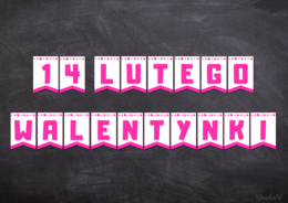 Walentynki - girlanda (wersja różowa)