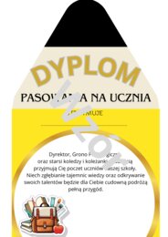 Dyplomy z okazji pasowania na ucznia- 3 wzory