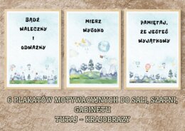 PLAKATY MOTYWACYJNE DO SZATNI KLASY SALI GABINETU - 6 RÓŻNYCH