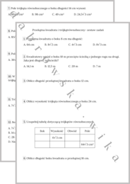 Przekątna kwadratu i trójkąt równoboczny - zestaw zadań