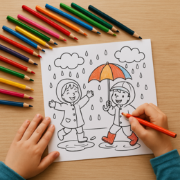 E-book „Deszczowe Inspiracje – Zabawy i Nauka pod Chmurką”