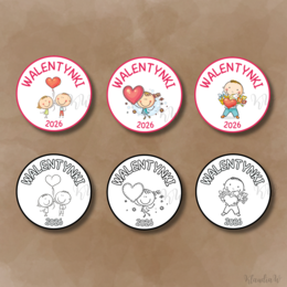 Walentynki - gotowy zestaw materiałów do druku (PDF)