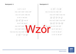 Wzory algebraiczne, upraszczanie | matematyka, algebra | 26 kolumn
