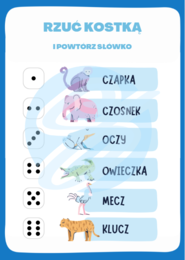 Rzuć kostką i powtórz słówko - Idealna pomoc logopedyczna do terapii głosek szumiących! Logopedia