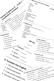 Junior Explorer 5 – Unit 1 – vocabulary revision