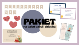 PAKIET NA DZIEŃ BABCI I DZIADKA! girlanda, dyplomy, zakładki do książek, zaproszenie