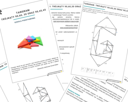 Tangram: trójkąty 90,45,45 oraz 90,30,60