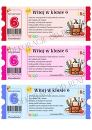 Powitalny Bilet do klasy 6
