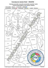 Gramatyczne skarby Polski - KRAKÓW - karta pracy + klucz od odpowiedzi
