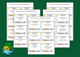 BEZPIECZNE WAKACJE – karty do SMALL TALK – wakacje – ZAJĘCIA Z WYCHOWAWCĄ – biblioteka – świetlica – gra – 60 pytań - TUS