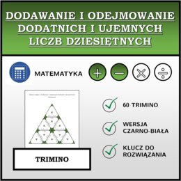 Trimino - Dodawanie i odejmowanie dodatnich i ujemnych liczb dziesiętnych | matematyka