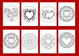 WALENTYNKI – kolorowanka – MANDALA - biblioteka – świetlica – gazetka – mandale – 18 szt.