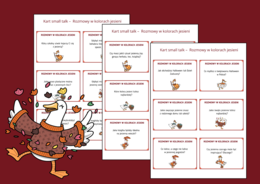 🍁 JESIENNE ROZMÓWKI - jesień – Karty small talk dla klas 4–8 + instrukcja wykorzystania - TUS - język polski - zajęcia z wychowawcą - biblioteka