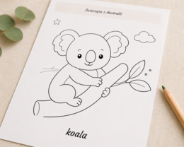 Kolorowanka: Zwierzęta z Australii