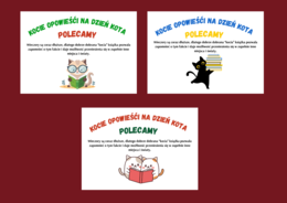 DZIEŃ KOTA biblioteka – gazetka- wystawka – napis – 7 wersji - w poziomie