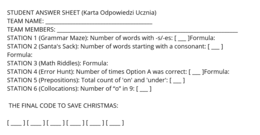 The Lost Christmas Magic- stacje dydaktyczne