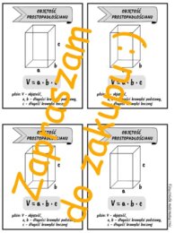 Objętość prostopadłościanu - wklejka, notatka dla ucznia.