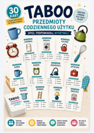 Karty taboo "Przedmioty codziennego użytku"  - wersja nowoczesna.