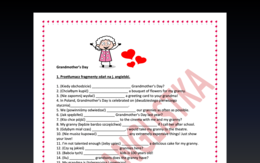 Dzień babci - Grandmother's Day- tłumaczenie fragmentów zdań dla ósmoklasistów- 40 przykładów + klucz