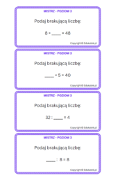 Trening tabliczki mnożenia – poziom 2