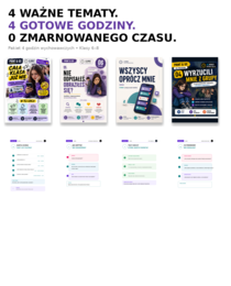 Pakiet 4 godzin wychowawczych | Trudne sytuacje uczniów ONLINE i OFFLINE | Klasy 6–8 | PRINT & GO