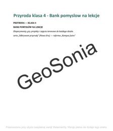 PRZYRODA Klasa 4 – BANK POMYSŁÓW NA LEKCJE nowy podręcznik Odkrywamy przyrodę