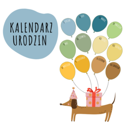KALENDARZ URODZIN KLASOWYCH Z BALONAMI