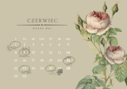 Kartka z kalendarza - czerwiec